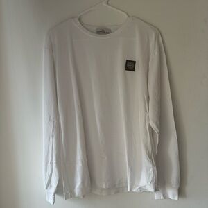Stone Island White Long Sleeve Compass Logo Patch Mens XL